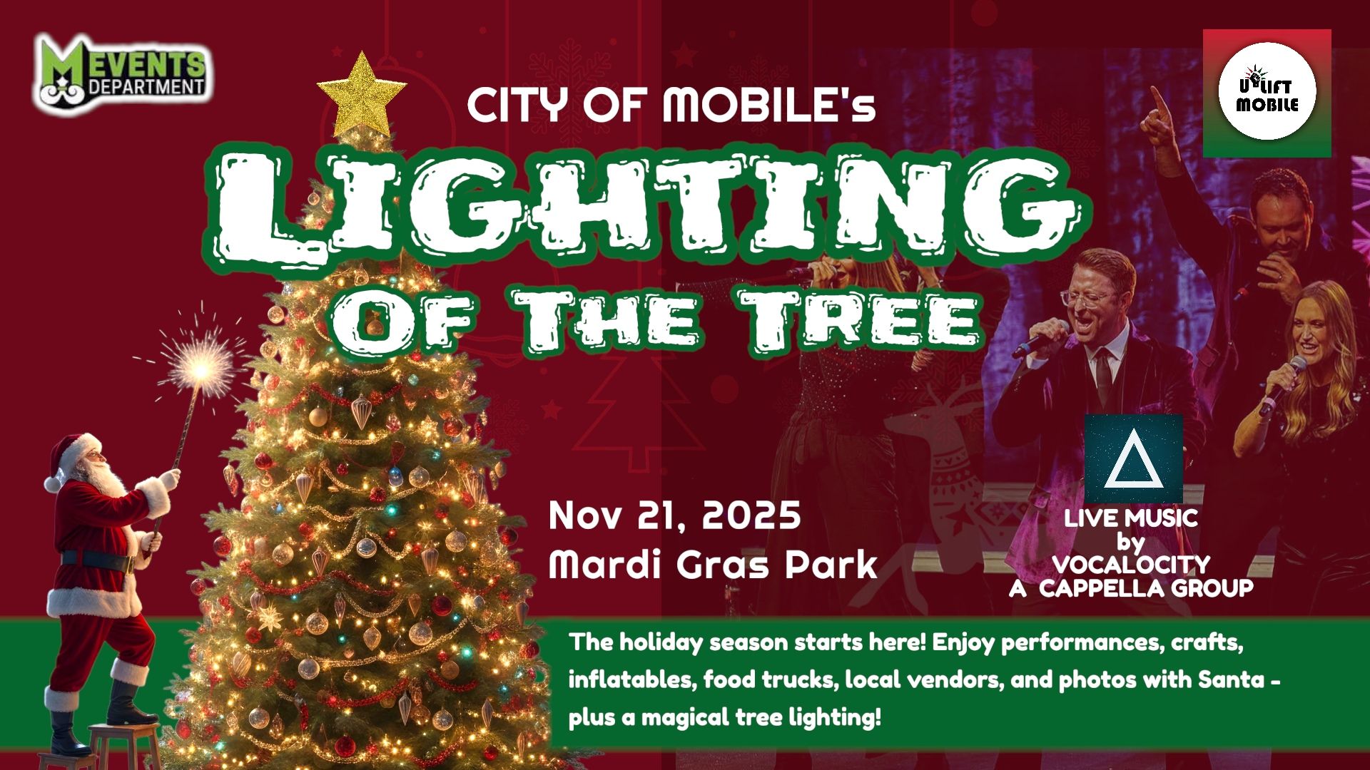 Festive Night Out: City of Mobile Tree Lighting 2025