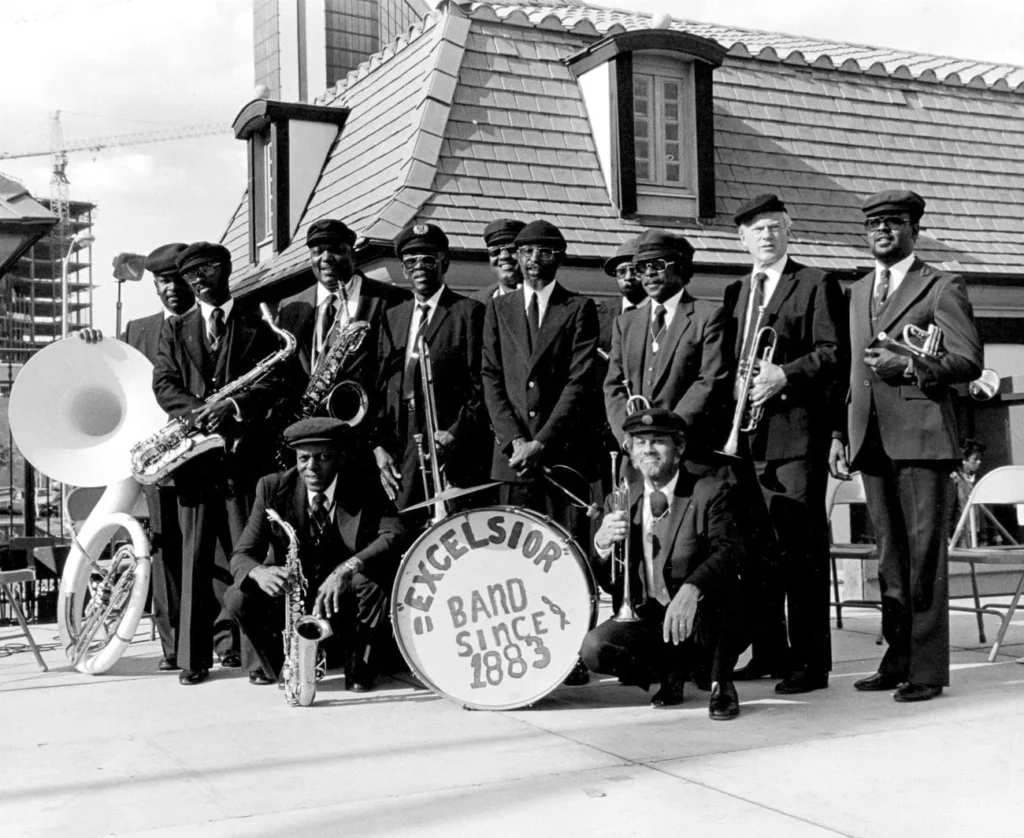 Excelsior Band taking picture