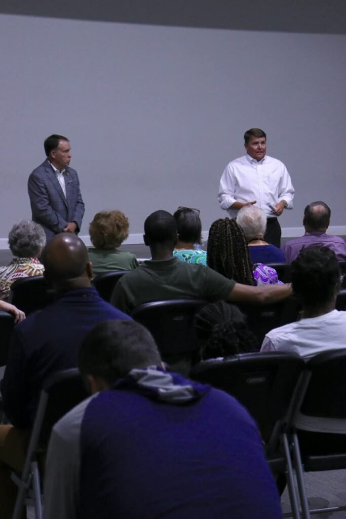 Councilman Ben Reynolds addressing attendees at the District 4 community meeting.